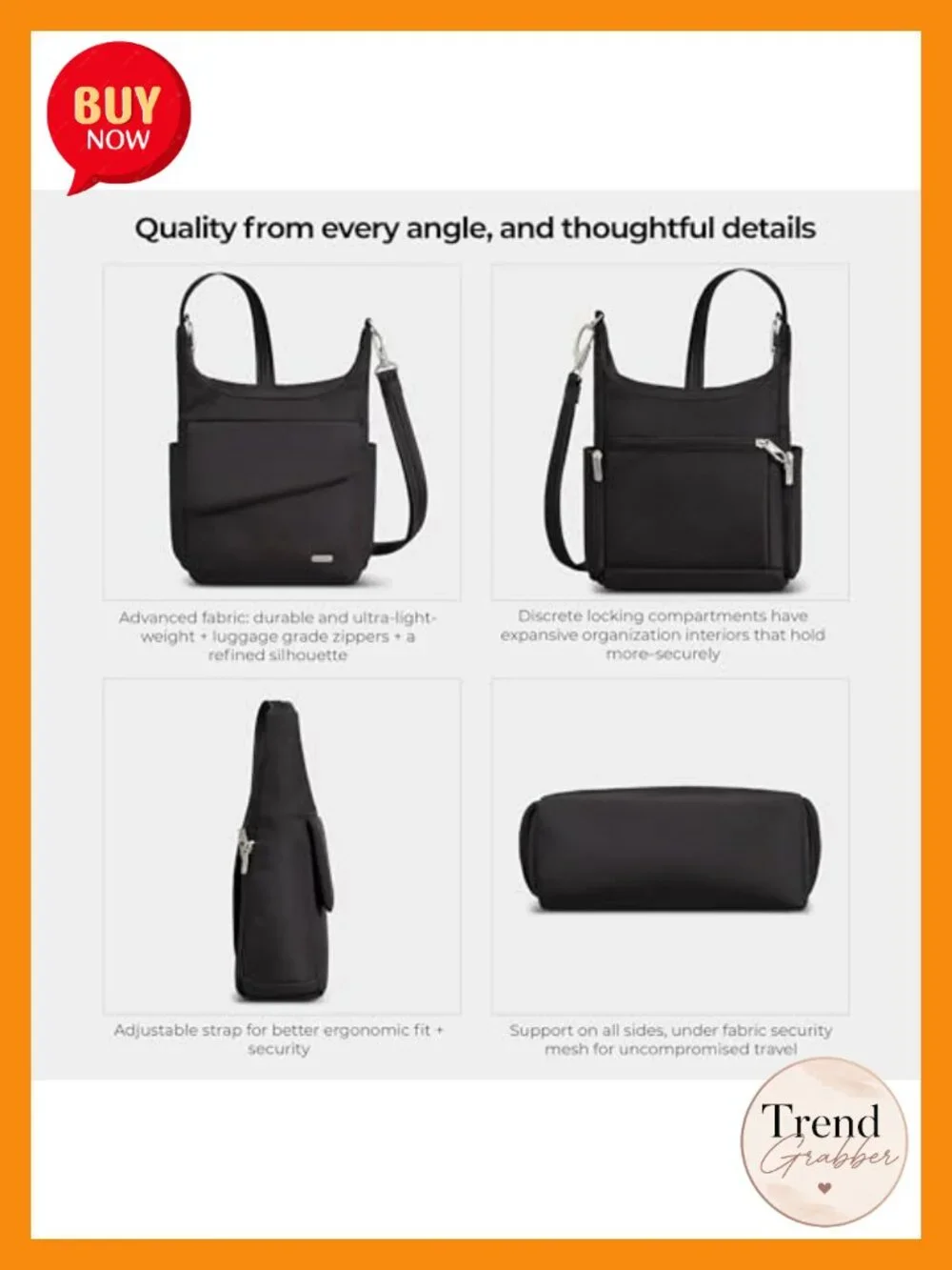 Anti-Theft Messenger Bag with RFID Blocking Laptop Shoulder Travel Bag